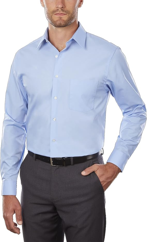 Richwerie Men's Dress Shirt Regular Fit Poplin Solid