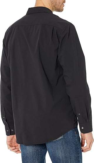 Richwerie Men's Regular-Fit Long-Sleeve Casual Poplin Shirt